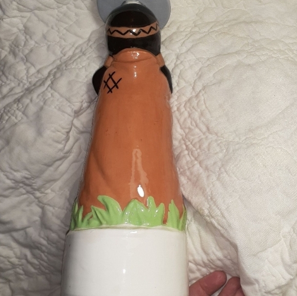 Vintage Alberta's Indian Man Red Eye Decanter Bottle1970’s Hand Painted - Picture 4 of 8